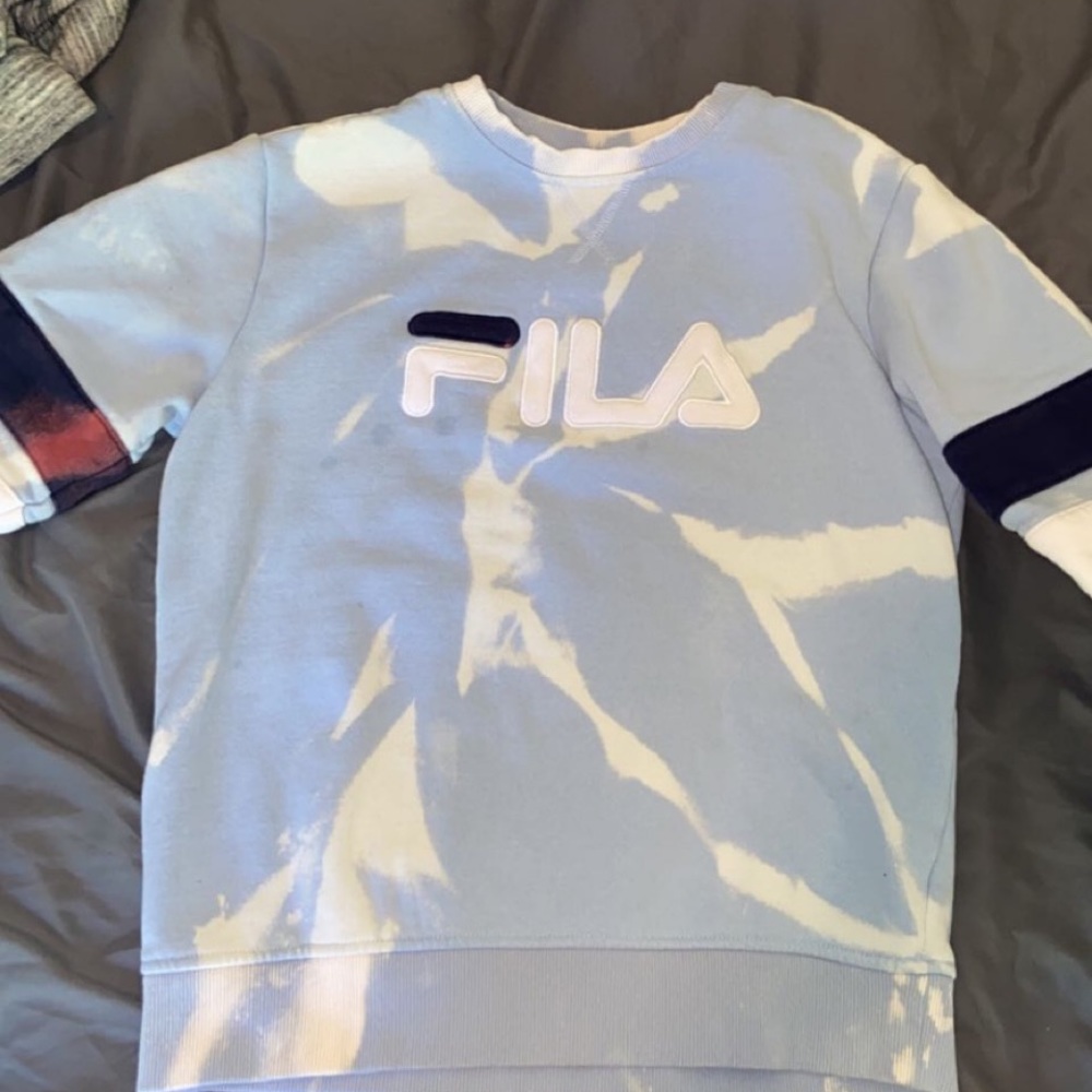 Bleach tye dye crew neck sweater.